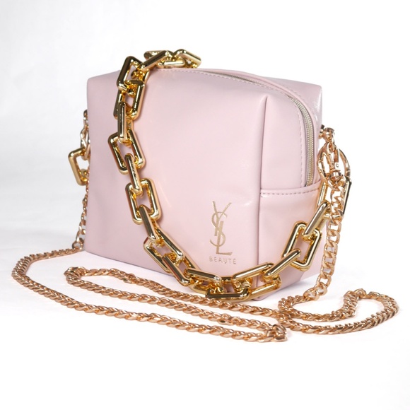 YSL Yves Saint Laurent Pink Crossbody Bag with Charm NEW - Picture 1 of 9